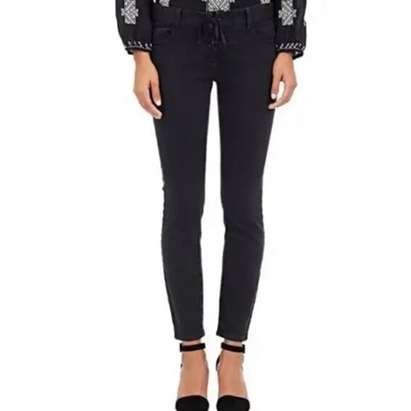 Nili Lotan washed black lace up jeans 80 NL - Picture 1 of 11